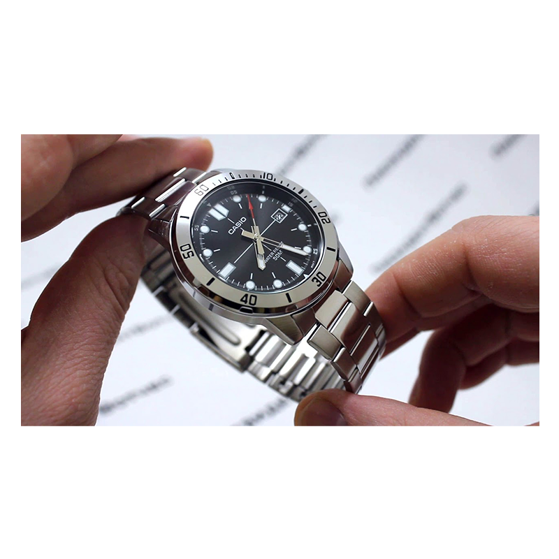 WW0008 Casio Enticer Date Silver Chain Watch MTP-VD01D-1EVUDF