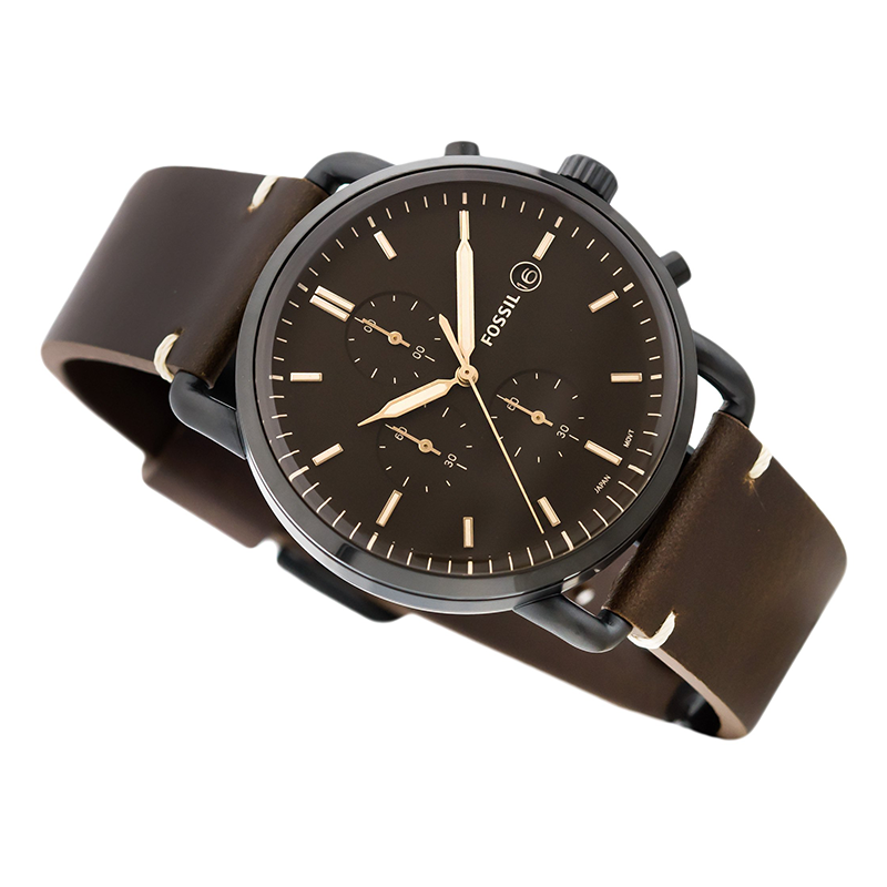 WW0742 Original Fossil Commuter Chronograph Navy Leather Belt