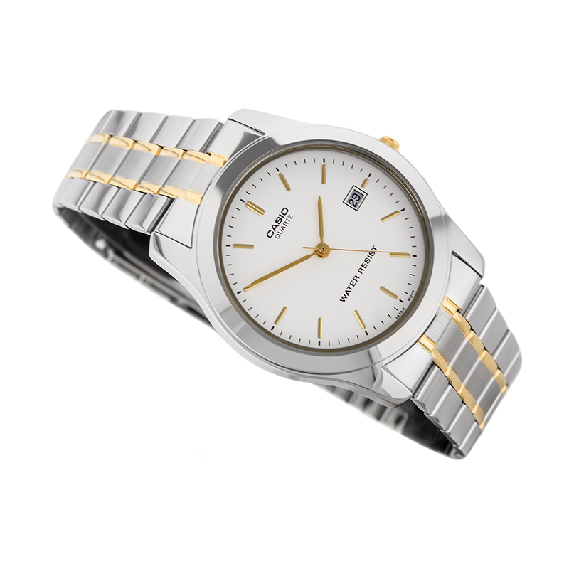 WW0253 Casio Enticer Date Two Tone Chain Watch MTP-1141G-7ARDF