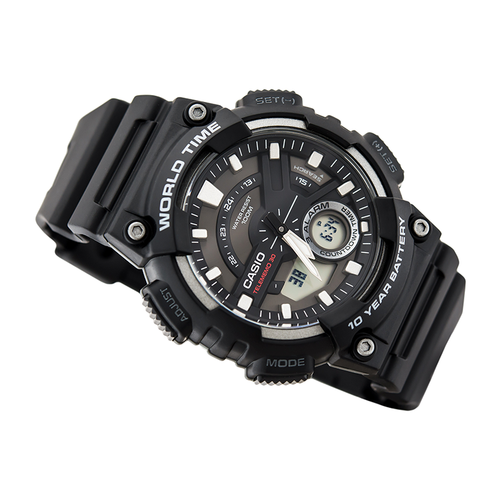 WW0218 Casio Youth Dual Time Resin Belt Watch AEQ-110W-1AVDF