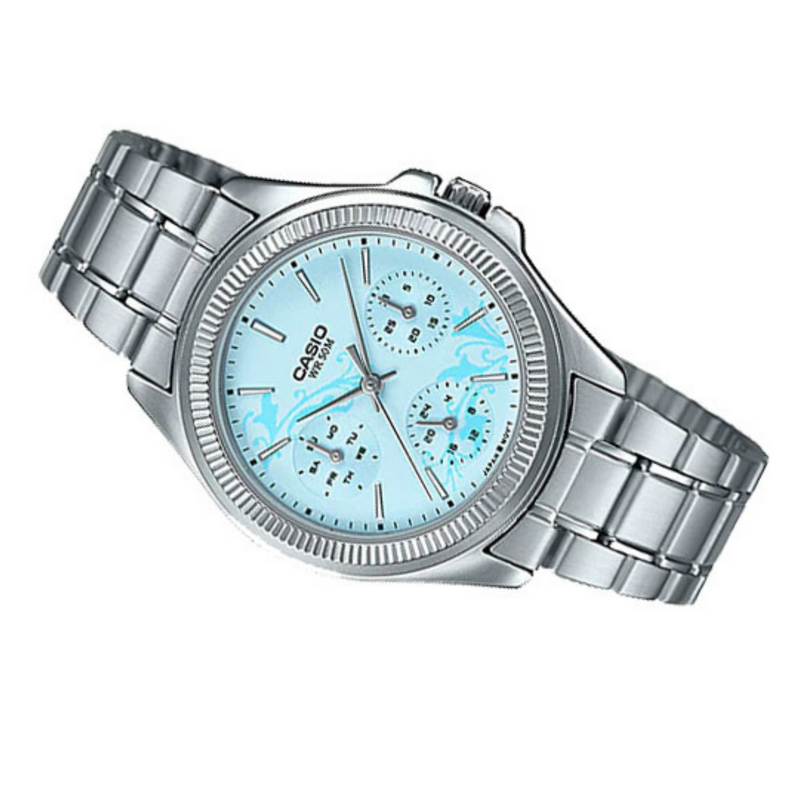 WW1286 Casio Enticer Multifunction Ladies Chain Watch LTP-2088D-2A2V