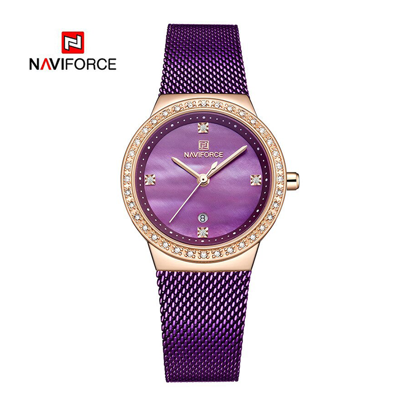 WW1180 Naviforce Ladies Date Mesh Chain Watch NF5005L