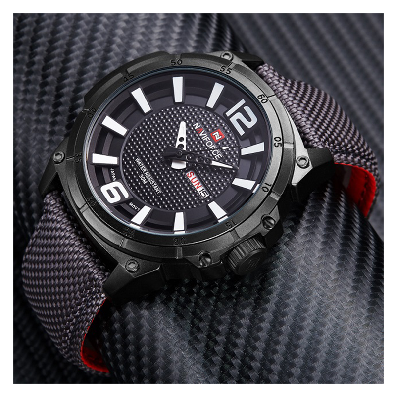 WW0565 Naviforce Day Date Nylon Belt Watch NF9066M