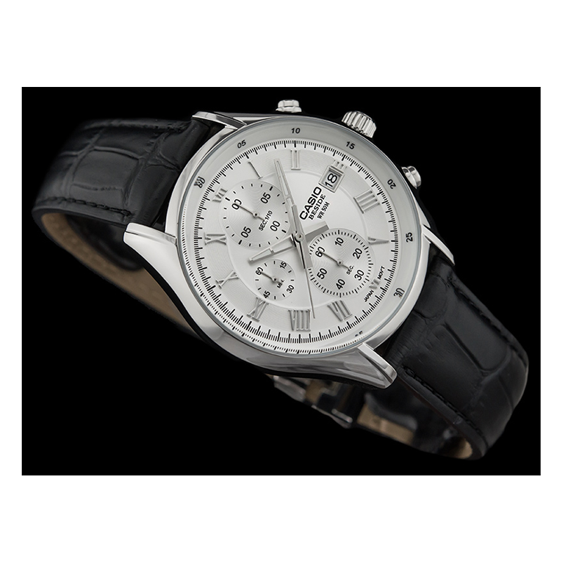 WW0617 Casio Beside Chronograph Leather Belt Watch BEM-512L-7AVDF