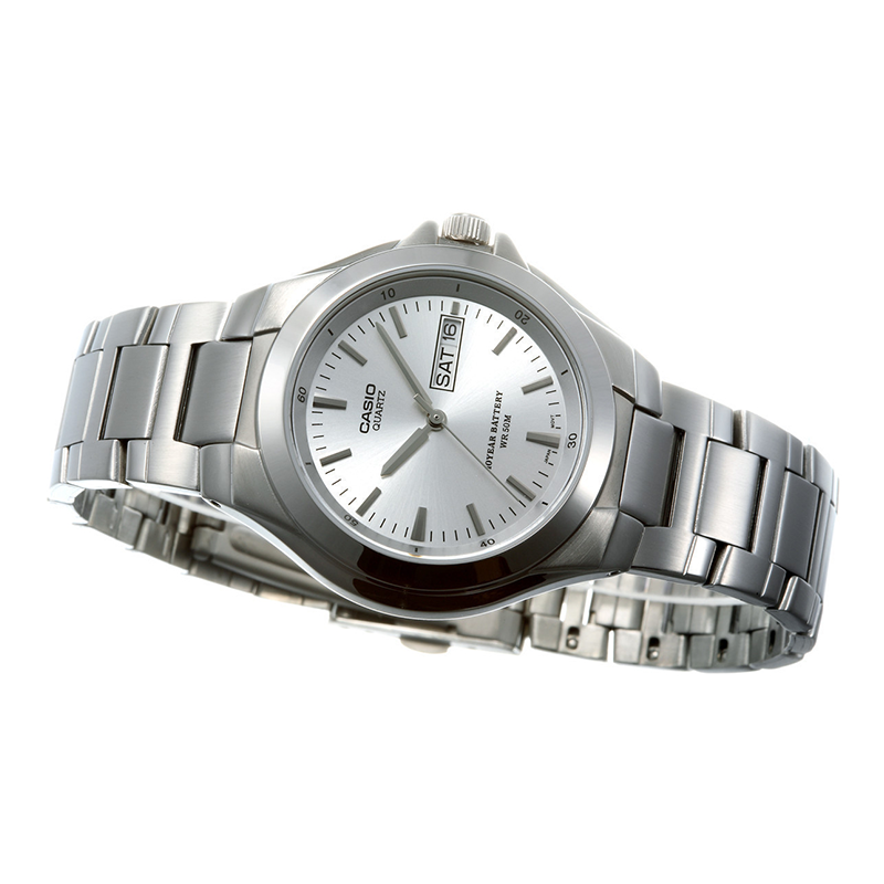WW0258 Casio Enticer Day Date Stainless Steel Chain Watch MTP-1228D-7AVDF