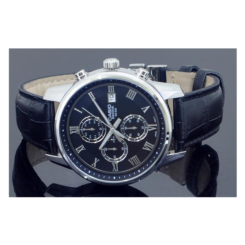 WW0618 Casio Beside Chronograph Leather Belt Watch BEM-511L-1AVDF