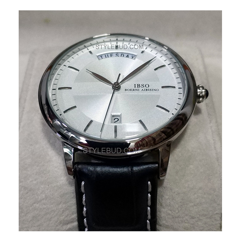 WW0736 IBSO Day Date Leather Belt Watch S3978G