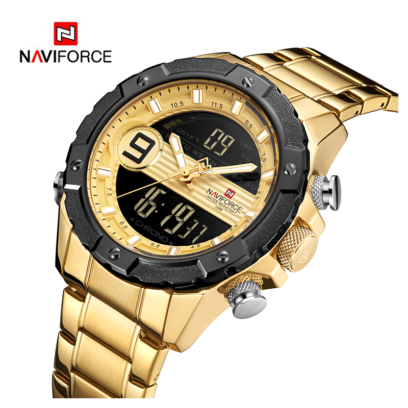 WW1132 Naviforce Multifunction Dual Time Chain Watch NF9146M