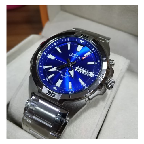 WW0103 Casio Enticer Day Date Illuminator Chain Watch MTP-E203D-2AVDF