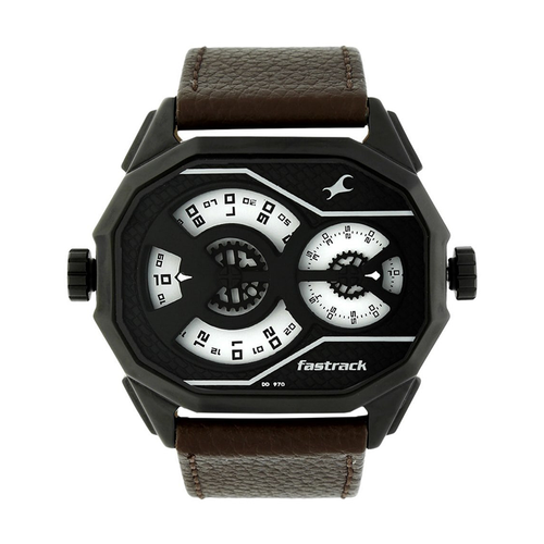 WW0220 Fastrack Dual Dial Leather Belt Watch 3094