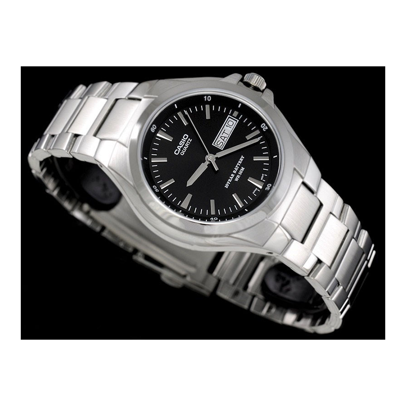 WW0256 Casio Enticer Day Date Stainless Steel Chain Watch MTP-1228D-1AVDF