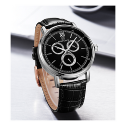 WW0065 Naviforce Sweep Second Multifunction Leather Belt Watch NF3002M