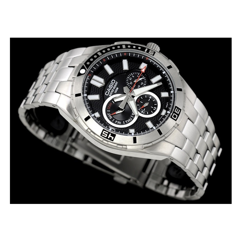 WW0364 Casio Marine Sports Day Date Stainless Steel Chain Watch MTD-1060D-1AV