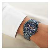 WW0255 Fossil Unisex Multifunction Blue Stainless Steel Chain Watch ES4093