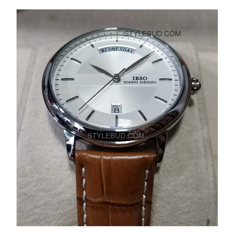WW0735 IBSO Day Date Leather Belt Watch S3978G