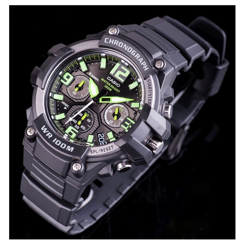 WW0529 Casio Chronograph Sports Resin Belt Watch MCW-100H-3AVDF