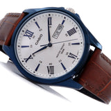 WW0072 Casio Enticer Day Date Blue Leather Belt Watch MTP-1384BUL-5AVDF
