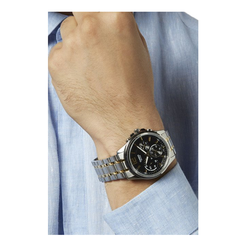 WW0601 Casio Enticer Day Date Chain Watch MTP-E305SG-1AV