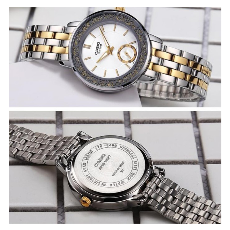 WW0031 Casio Enticer Two Tone Ladies Chain Watch LTP-E408SG-7AVDF