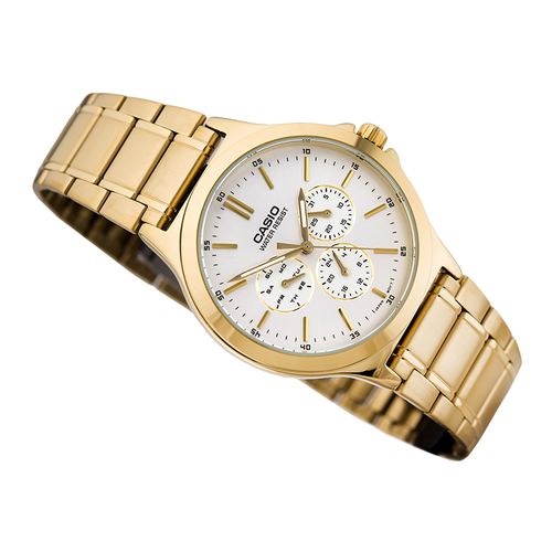 WW0156 Casio Enticer Multifunction Golden Chain Watch MTP-V300G-7AUDF
