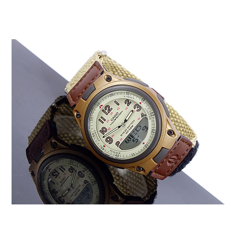 WW0399 Casio Youth Dual Time Nylon Belt Watch AW-80V-5BVDF
