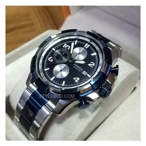 WW0270 Fossil Dean Chronograph Date Two Tone Stainless Steel Chain Watch FS5149
