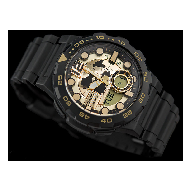 WW0609 Casio World Time Multi Function Belt Watch AEQ-100BW-9AV