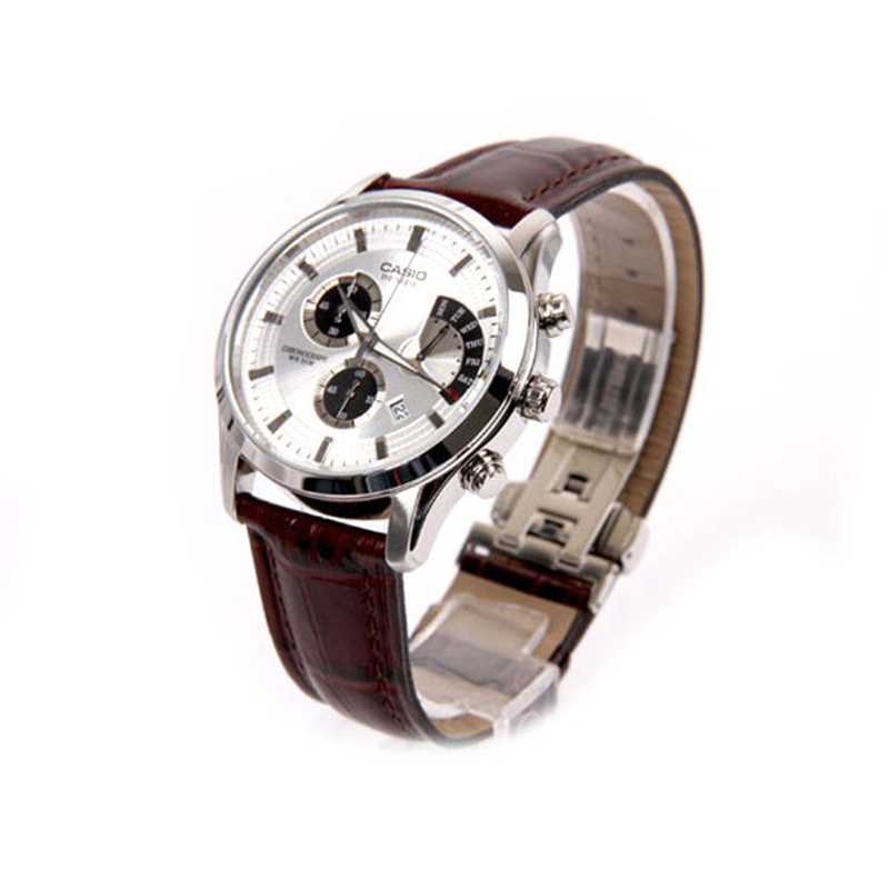 WW0471 Casio Beside Chronograph Leather Belt Watch BEM-501L-7AVDF