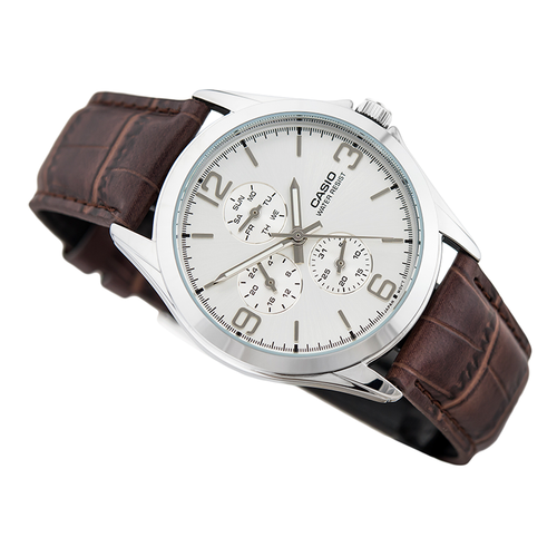 WW0035 Casio Enticer Multifunction Silver Belt Watch MTP-V301L-7AUDF