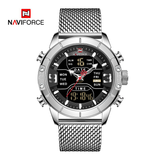 WW0934 Naviforce Multifunction Dual Time Mesh Chain Watch NF9153M