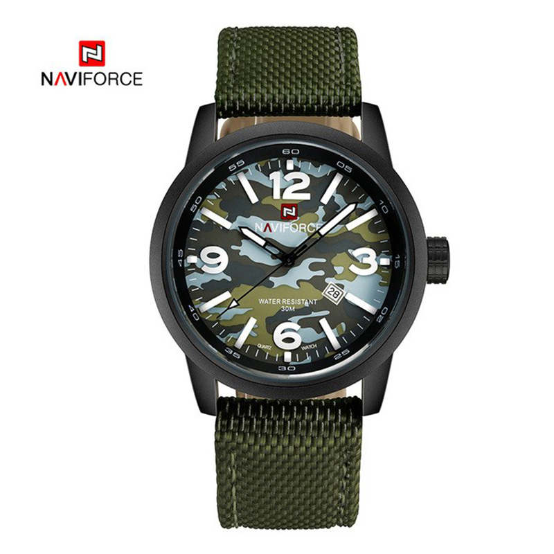 WW0061 Naviforce Camouflage Date Nylon Belt Watch NF9080M