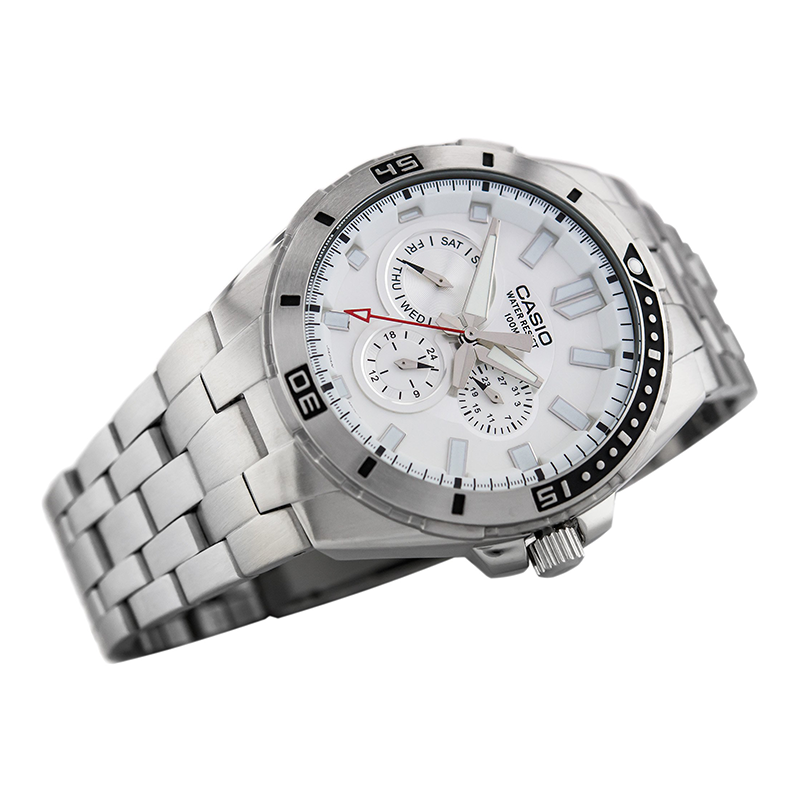 WW0365 Casio Enticer Multifunction Stainless Steel Chain Watch MTD-1060D-7AVDF
