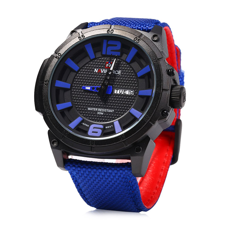 WW0562 Naviforce Day Date Nylon Belt Watch NF9066M