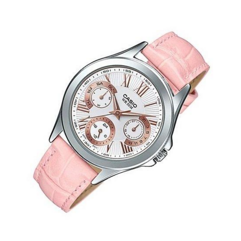 WW1200 Casio Enticer Multifunction Ladies Leather Belt Watch LTP-E308L-4AVDF
