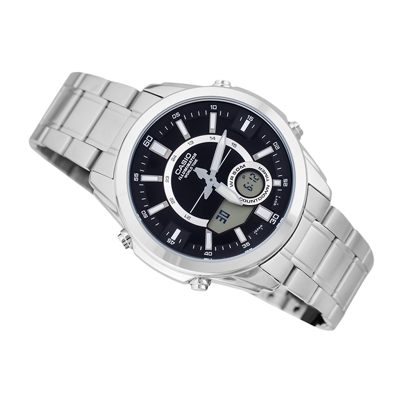 WW1142 Casio Enticer Dual Time Multifunction Chain Watch AMW-810D-1AVDF