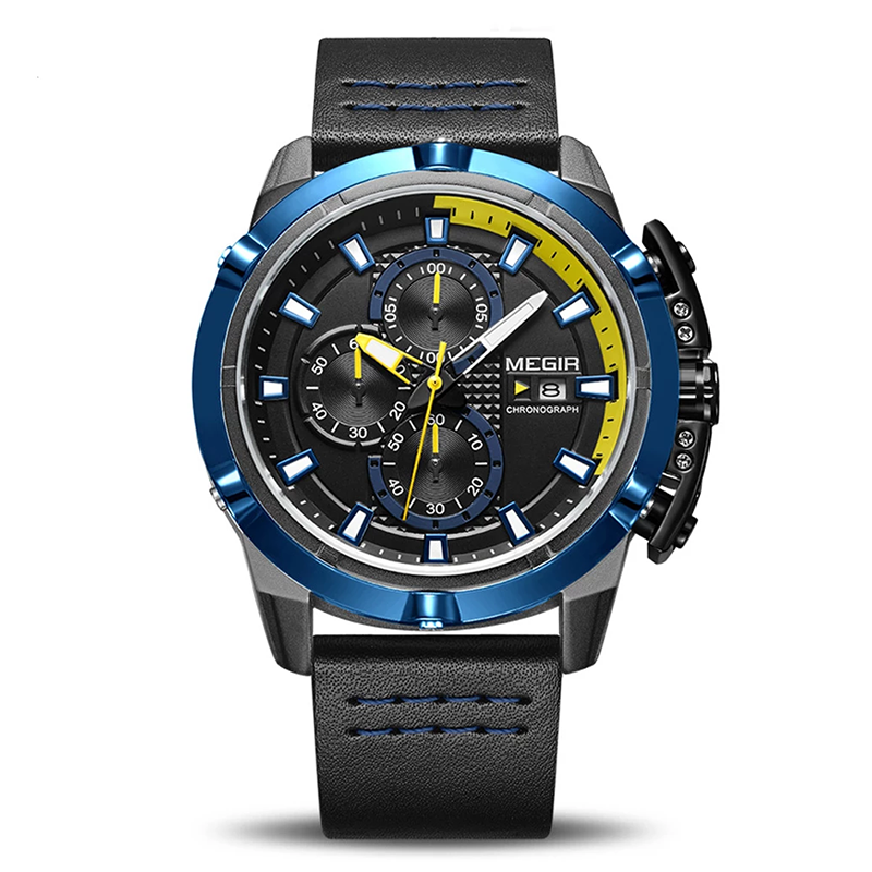 WW0479 Megir Chronograph Leather Belt Watch