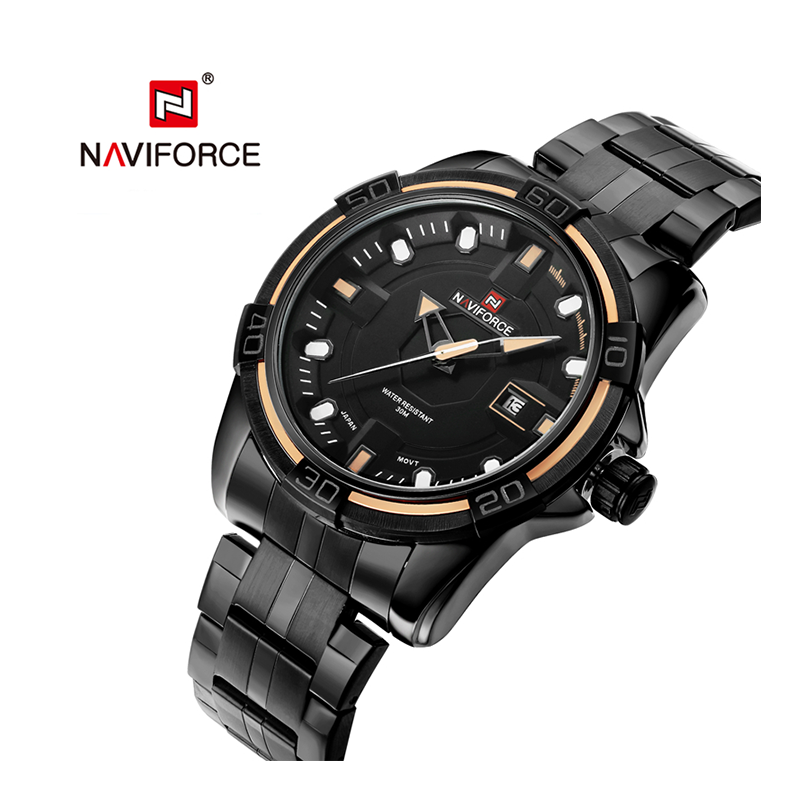 WW0125 Naviforce Date Black Chain Watch NF9079M