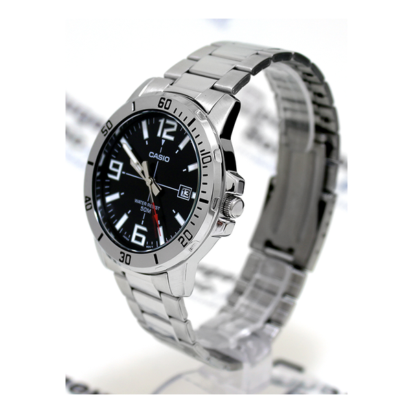 WW0007 Casio Enticer Date Silver Chain Watch MTP-VD01D-1BVUDF