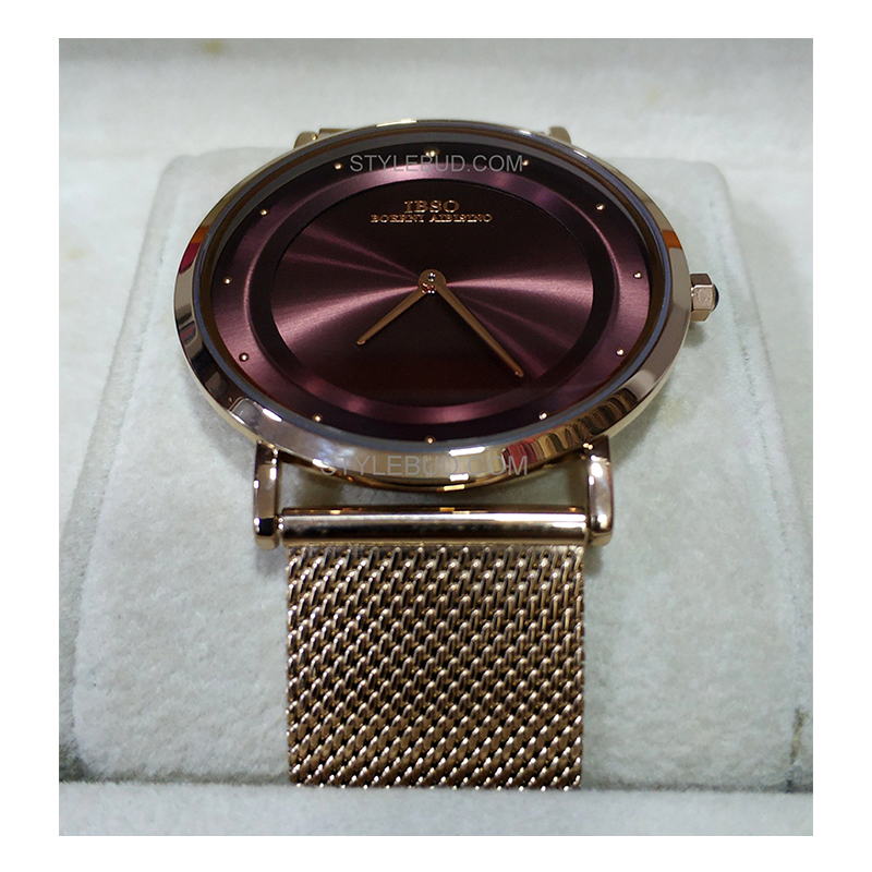 WW0543 IBSO Slim Rose Gold Mesh Chain Watch S8160G