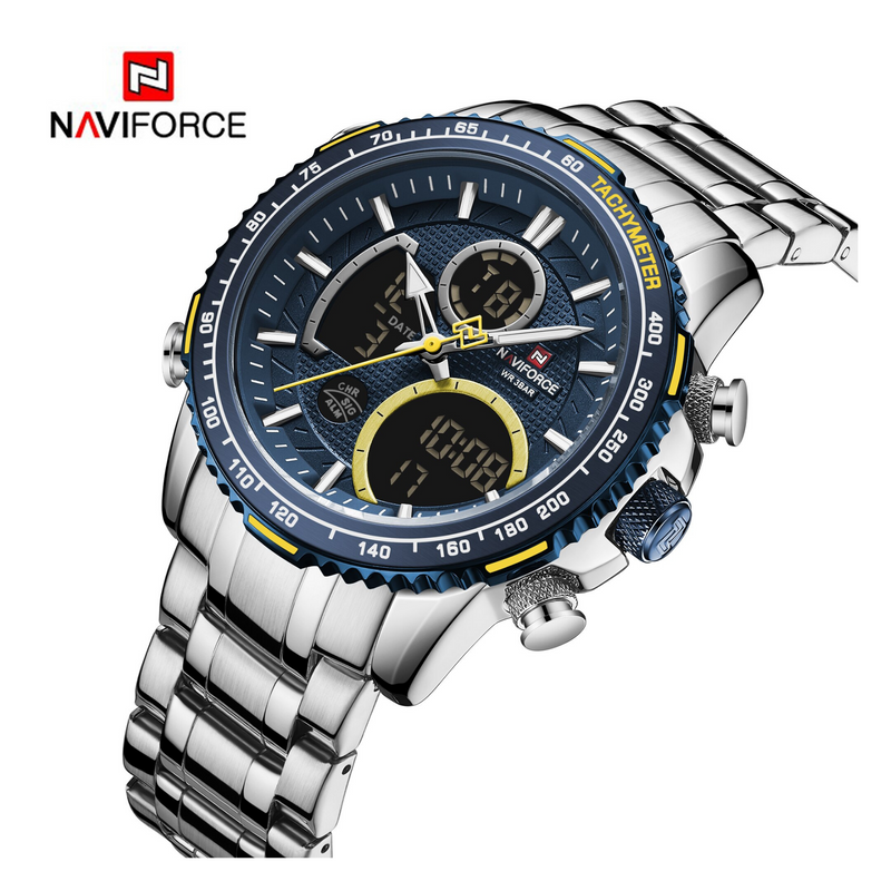WW1206 Naviforce Multifunction Dual Time Chain Watch NF9182M