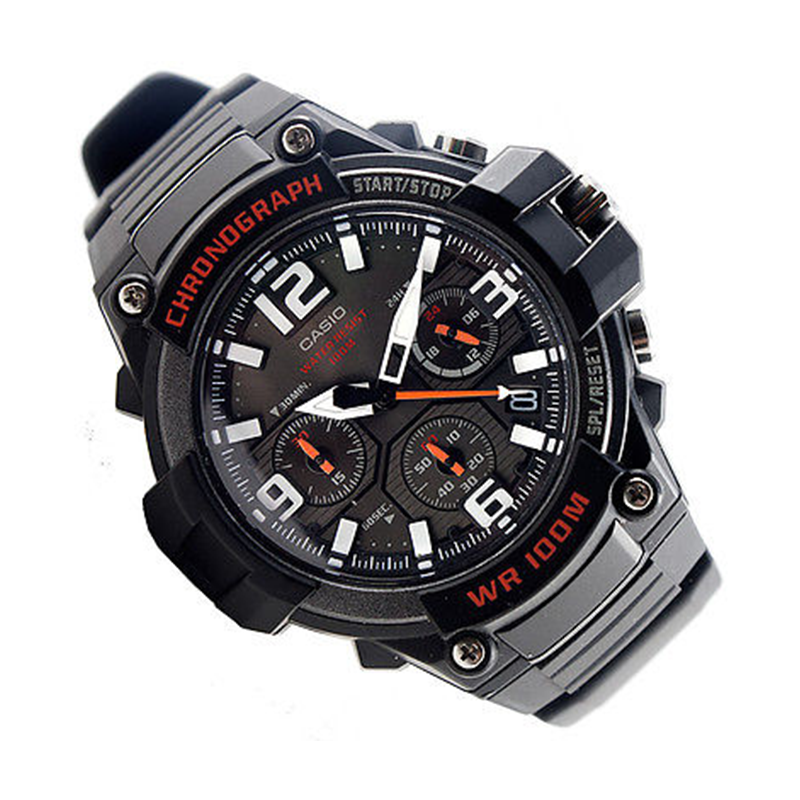 WW0528 Casio Chronograph Sports Resin Belt Watch MCW-100H-1AVDF
