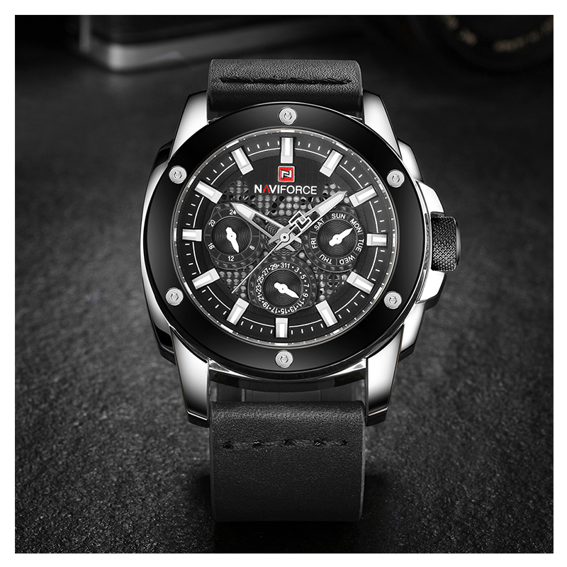 WW1114 Naviforce Multifunction Leather Belt Watch NF9116M