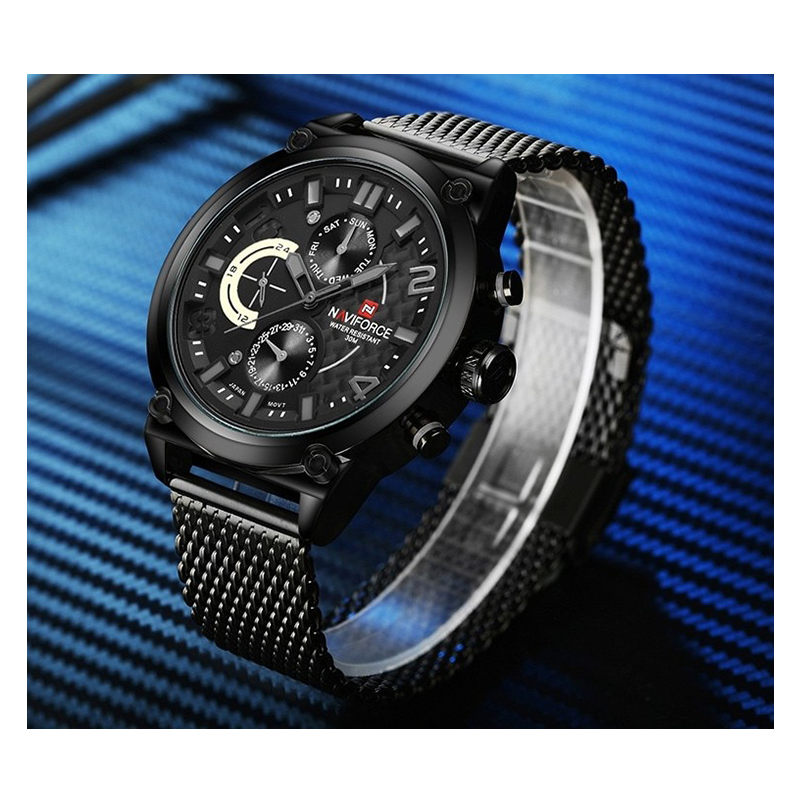 WW0137 Naviforce Multifunction Mesh Chain Watch NF9068M