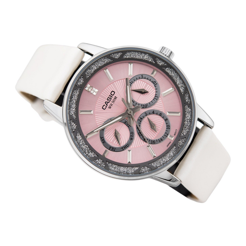 WW1186 Casio Enticer Multifunction Ladies Leather Belt Watch