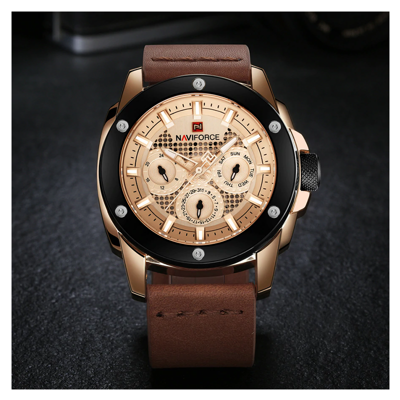 WW1111 Naviforce Multifunction Leather Belt Watch NF9116M