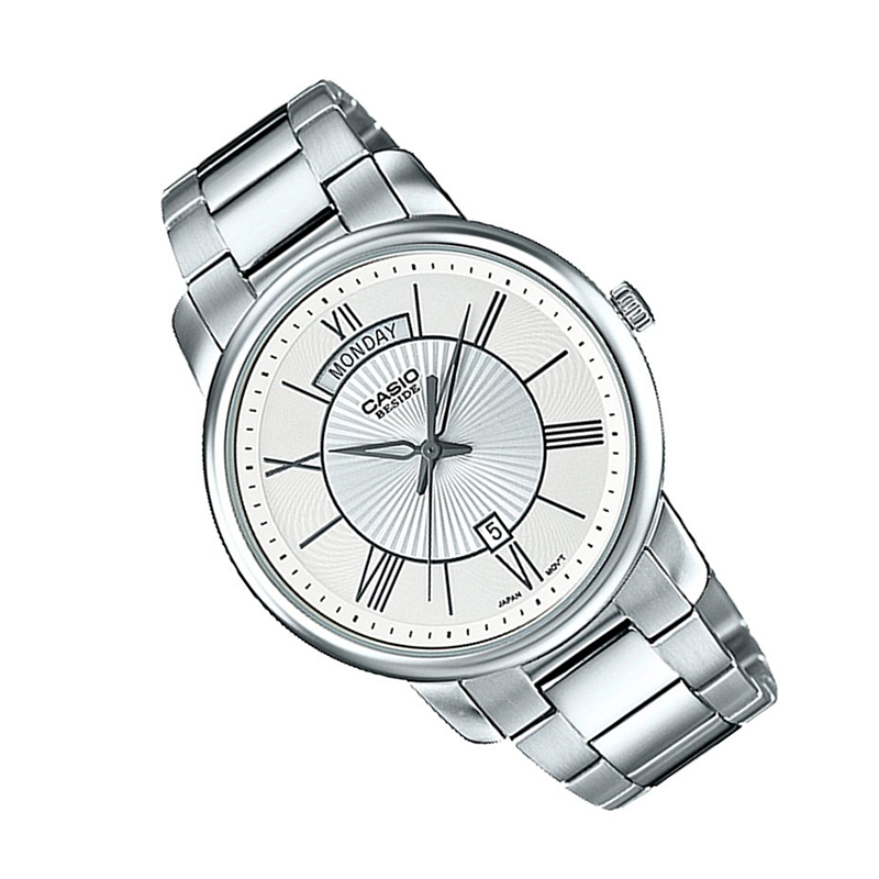 WW0603 Casio Beside Day Date Stainless Steel Chain Watch BEM-152D-7AV