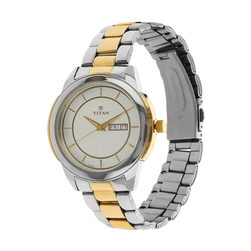 WW0685 Titan Analog Day Date Chain Watch 1585BM01