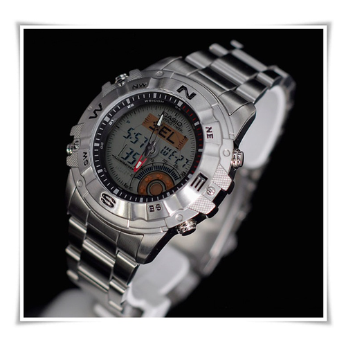 WW0291 Casio Youth Hunting Timer Stainless Steel Chain Watch AMW-704D-7AVDF