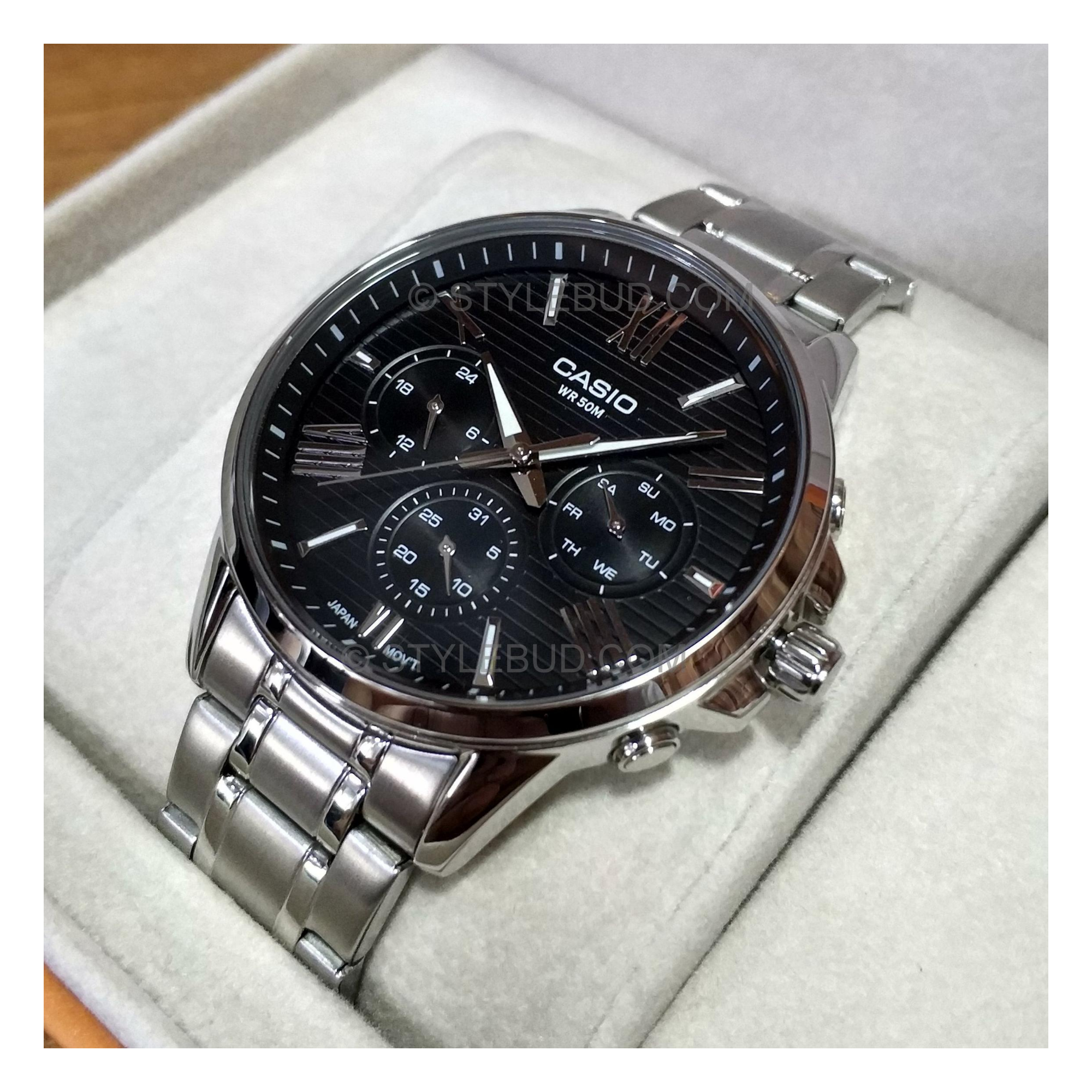 WW0353 Casio Enticer Multifunction Stainless Steel Chain Watch MTP-EX300D-1AVDF
