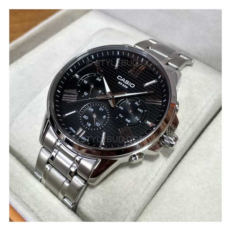 WW0343 Casio Enticer Multifunction Stainless Steel Chain Watch MTP-EX300D-1AV